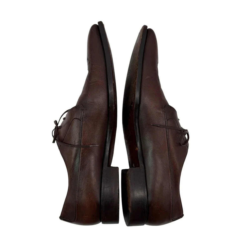 Stefano Sassetti‎ Brown Leather Oxford Dress Shoes Italy Goodyear Size 10